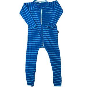 Bonds Blue Striped Convertible Romper Sleeper 12-18m